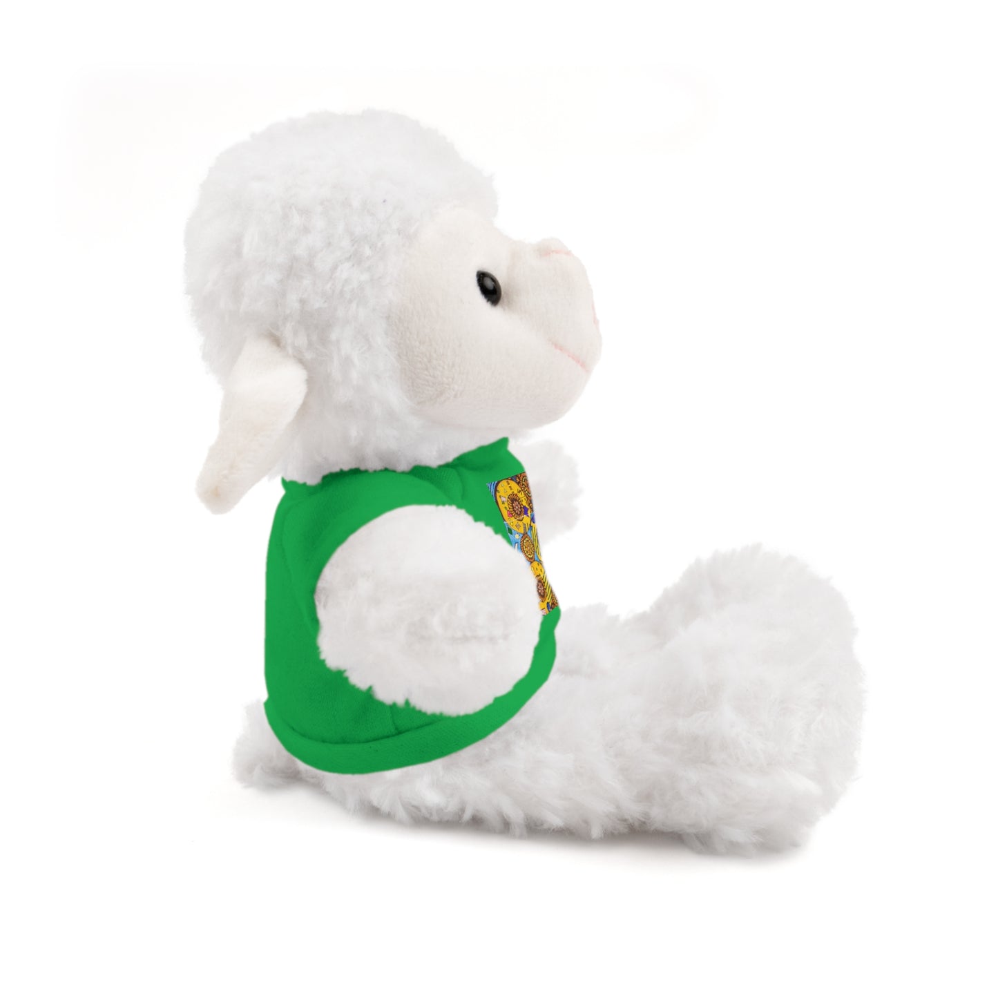 Plush Teddy Bear with Flower Doodle Tee