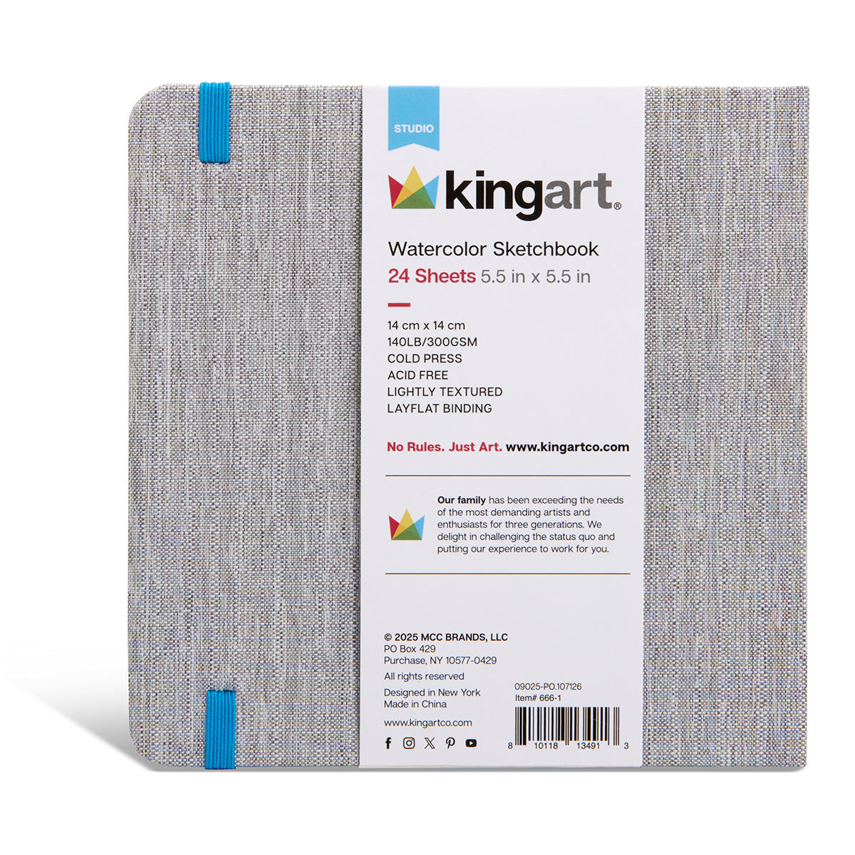 Hardcover Watercolor Paper Sketchbook 5.5” x 5.5” - 24 Pages