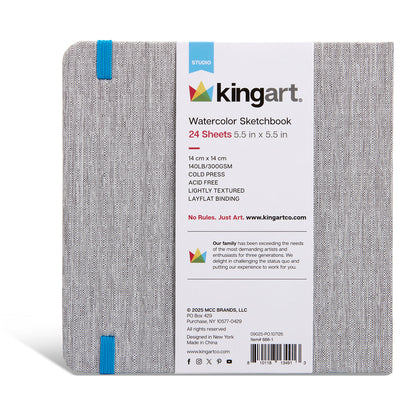 Hardcover Watercolor Paper Sketchbook 5.5” x 5.5” - 24 Pages