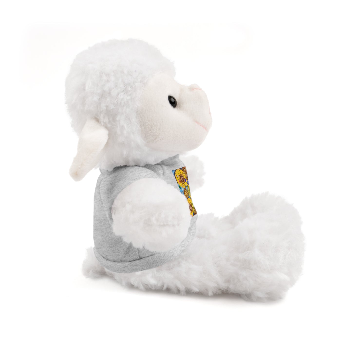 Plush Teddy Bear with Flower Doodle Tee