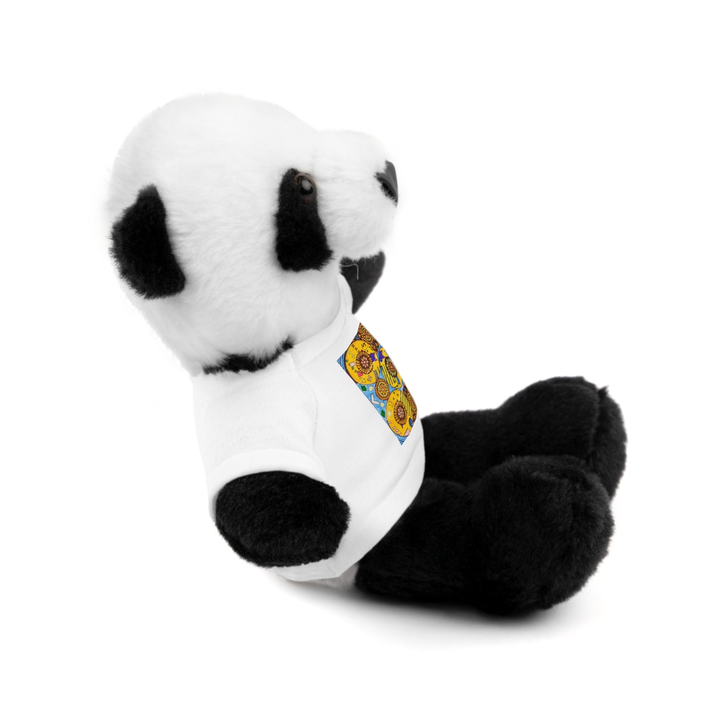 Plush Teddy Bear with Flower Doodle Tee