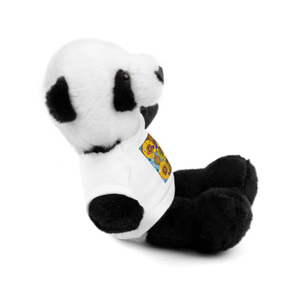 Plush Teddy Bear with Flower Doodle Tee