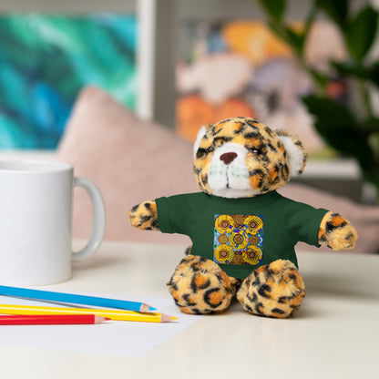 Plush Teddy Bear with Flower Doodle Tee