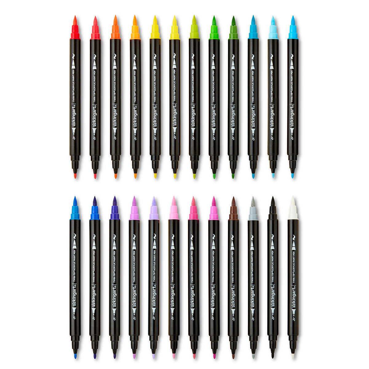 Dual Tip Acrylic Paint Pens - 24 Colors