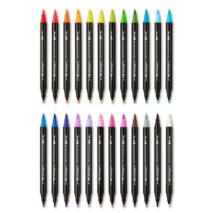 Dual Tip Acrylic Paint Pens - 24 Colors