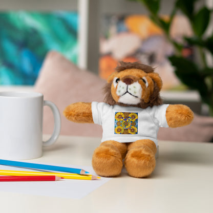 Plush Teddy Bear with Flower Doodle Tee