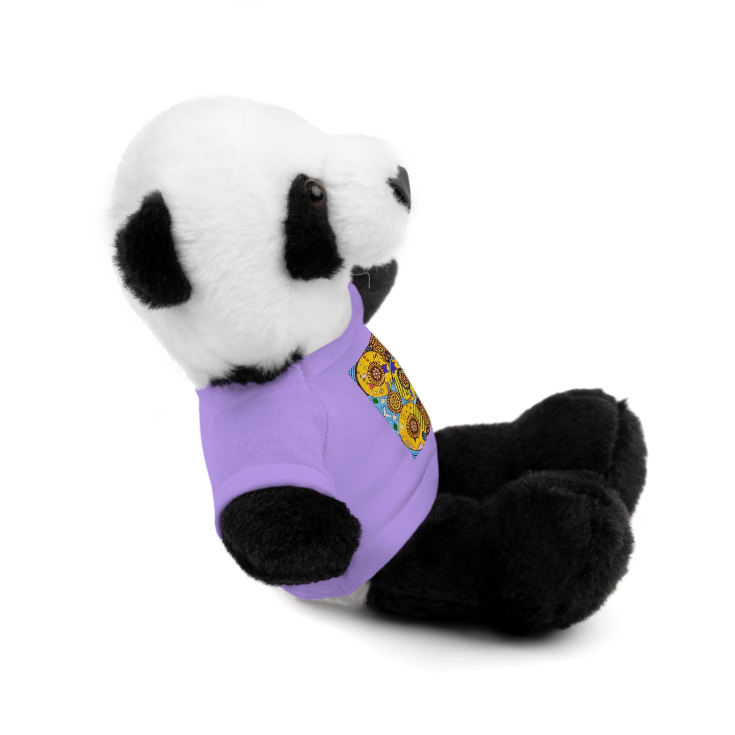 Plush Teddy Bear with Flower Doodle Tee