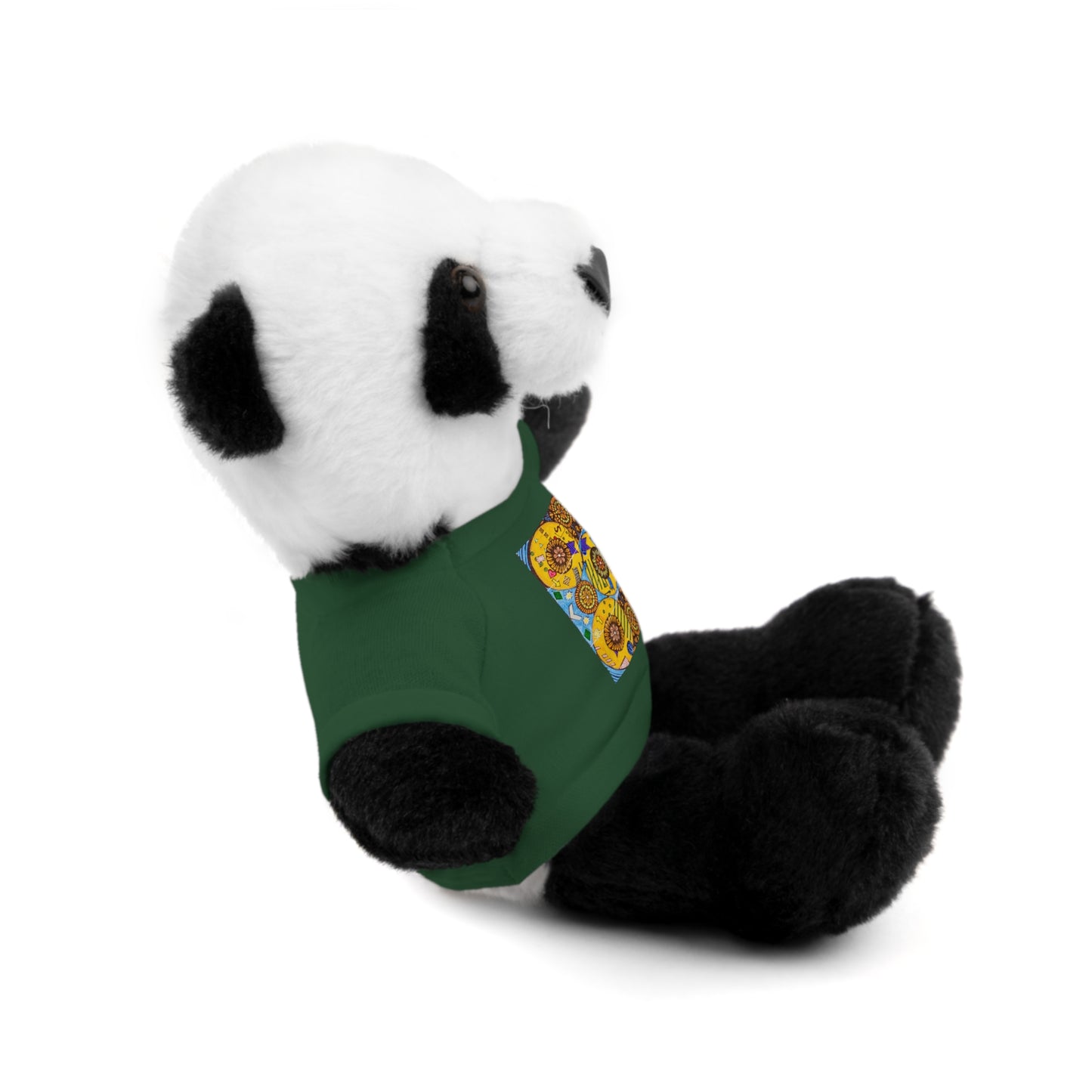 Plush Teddy Bear with Flower Doodle Tee