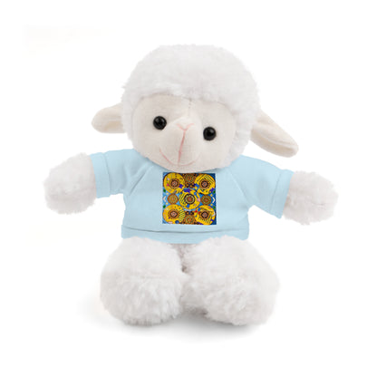 Plush Teddy Bear with Flower Doodle Tee