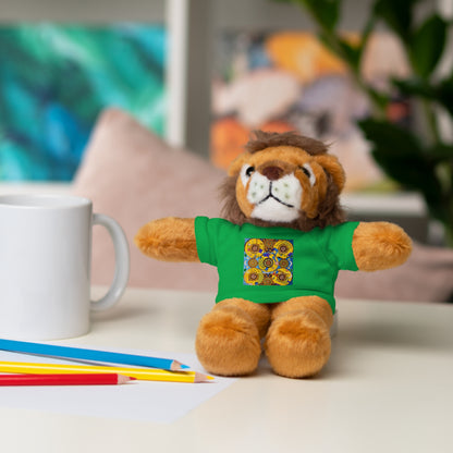 Plush Teddy Bear with Flower Doodle Tee