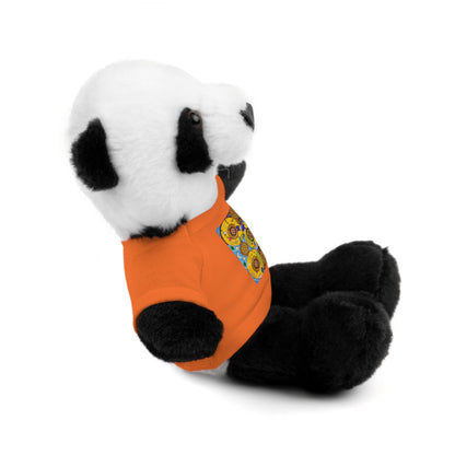 Plush Teddy Bear with Flower Doodle Tee