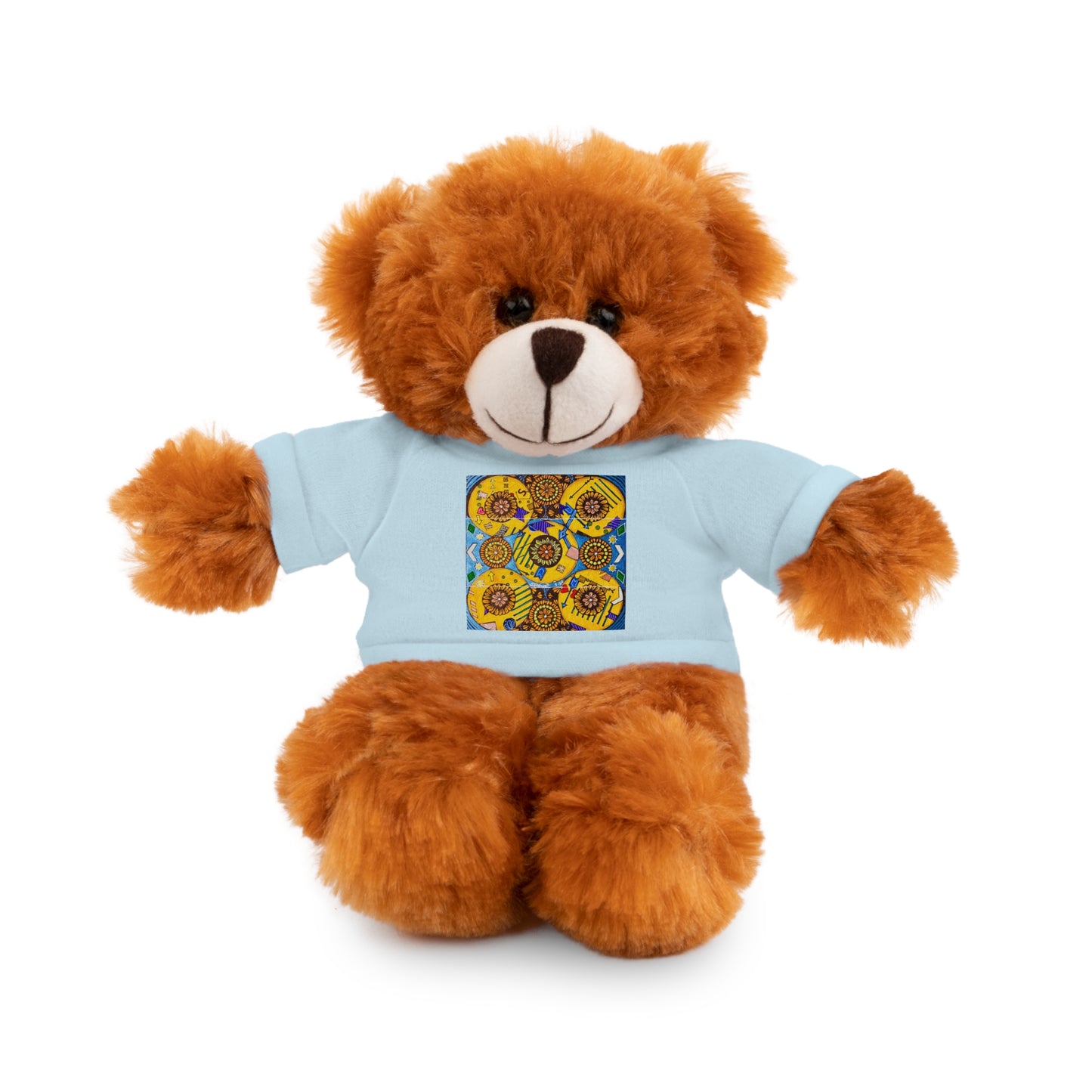Plush Teddy Bear with Flower Doodle Tee