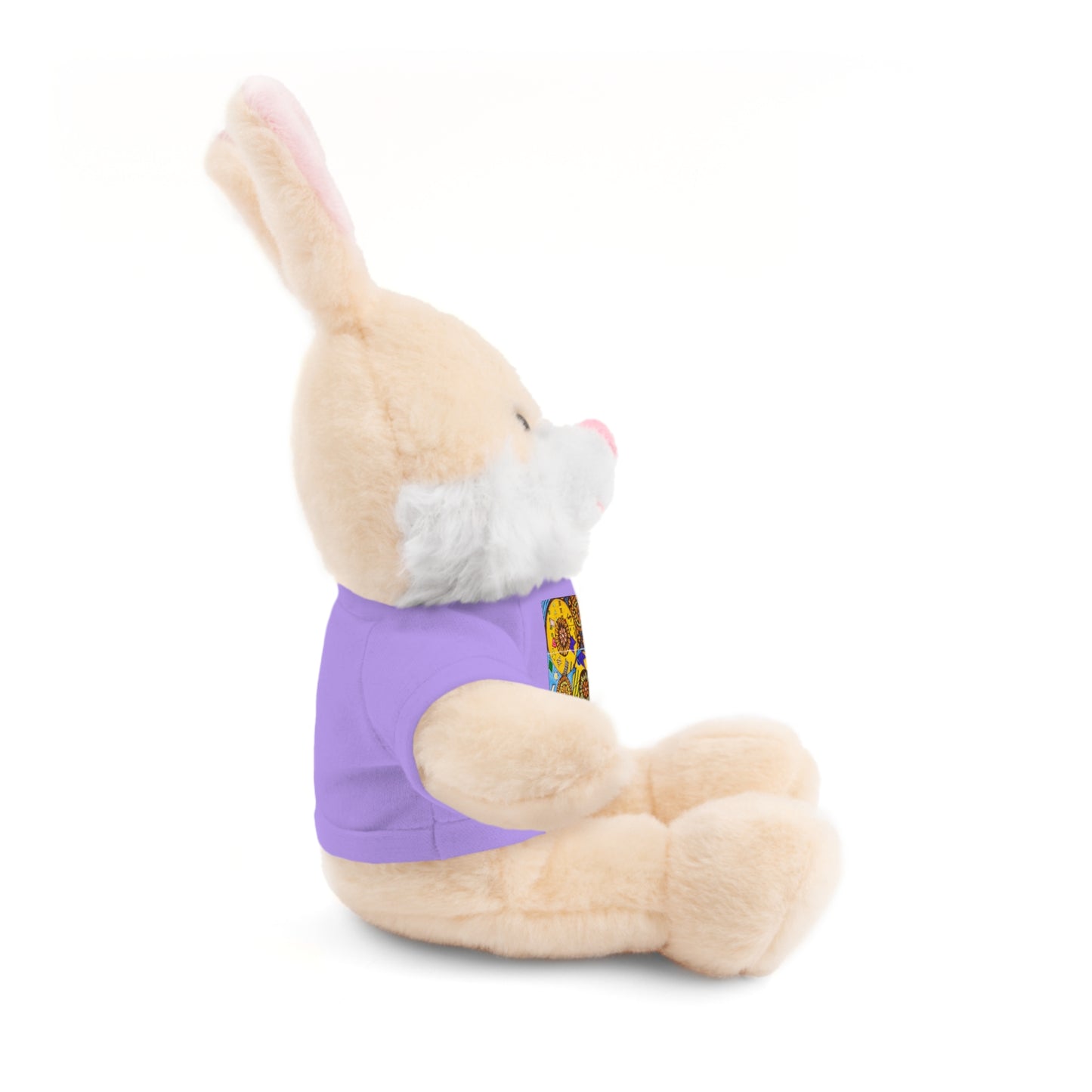 Plush Teddy Bear with Flower Doodle Tee