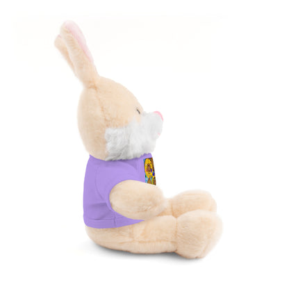 Plush Teddy Bear with Flower Doodle Tee