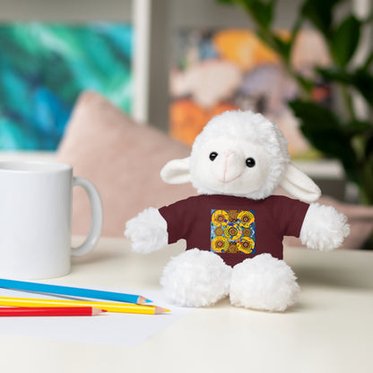 Plush Teddy Bear with Flower Doodle Tee