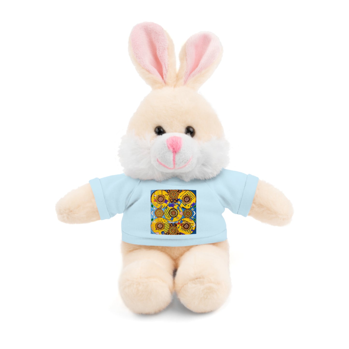 Plush Teddy Bear with Flower Doodle Tee