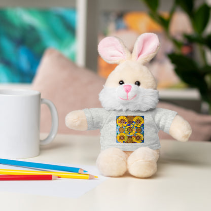 Plush Teddy Bear with Flower Doodle Tee