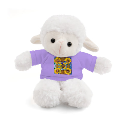 Plush Teddy Bear with Flower Doodle Tee