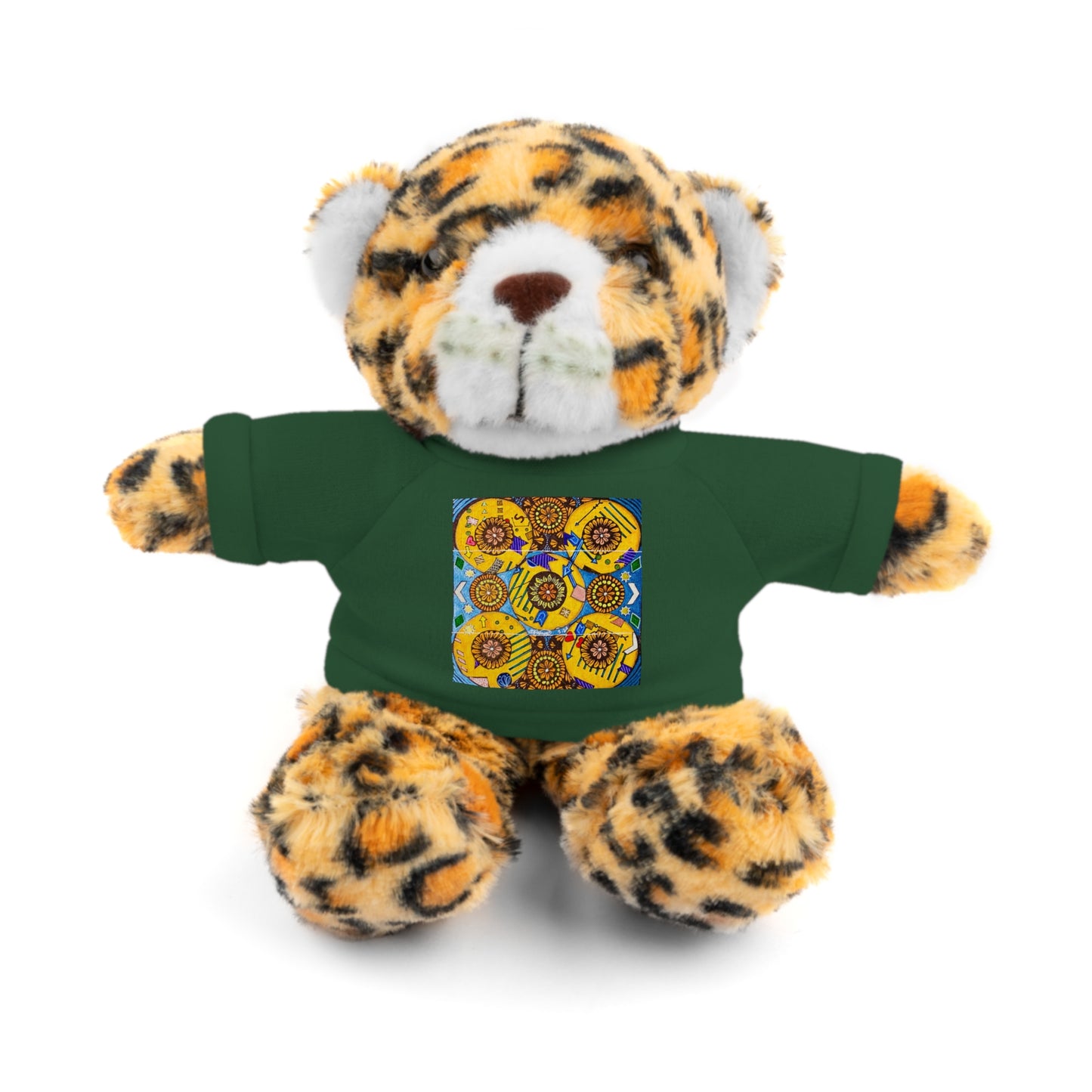 Plush Teddy Bear with Flower Doodle Tee