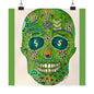 Green Machine Doodle Skull by Sharmaine Rayner Matte Vertical Posters