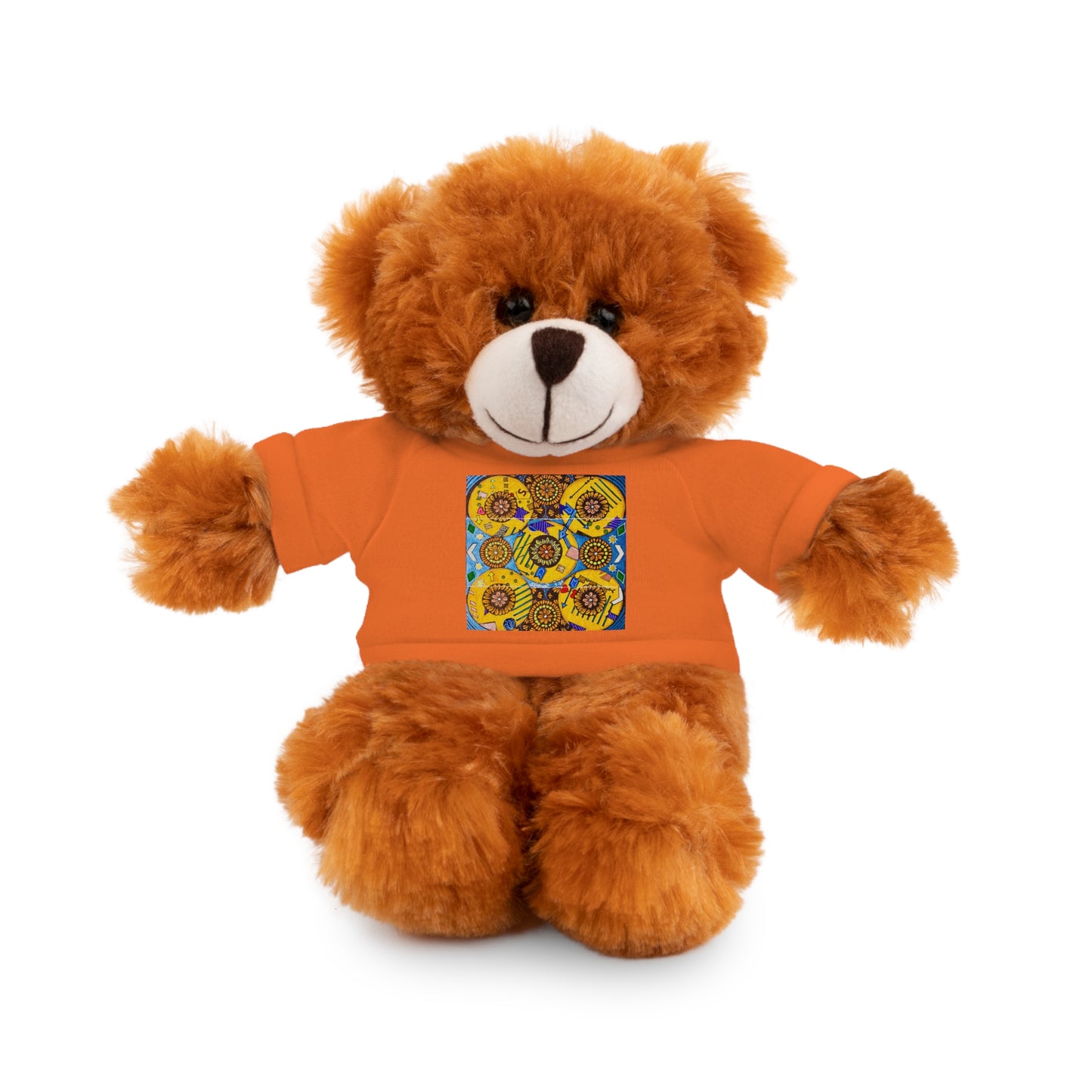Plush Teddy Bear with Flower Doodle Tee