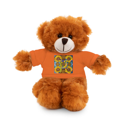 Plush Teddy Bear with Flower Doodle Tee