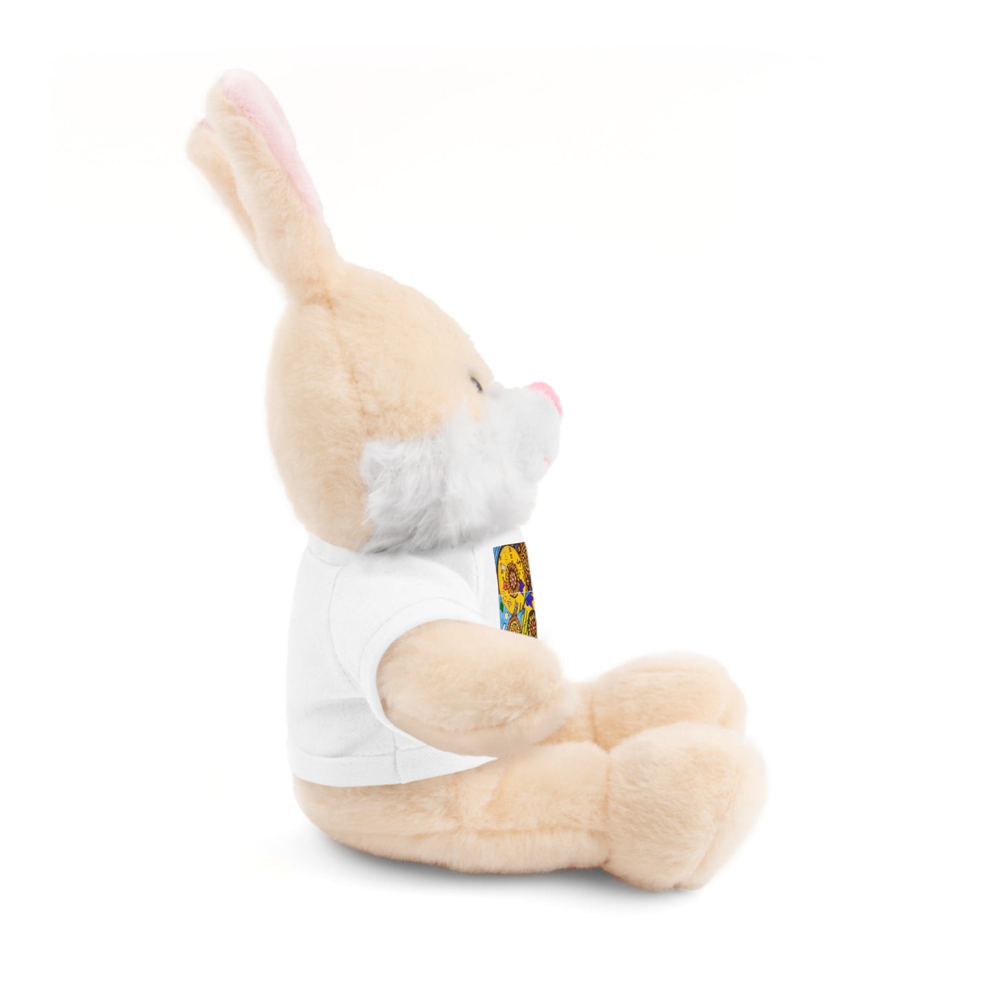 Plush Teddy Bear with Flower Doodle Tee