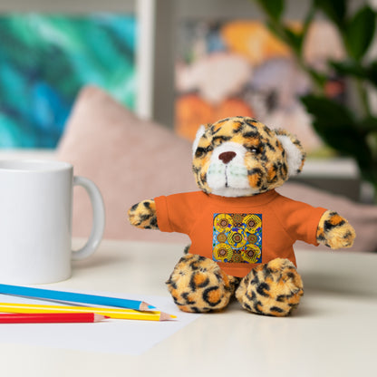 Plush Teddy Bear with Flower Doodle Tee