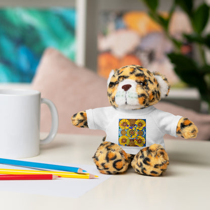 Plush Teddy Bear with Flower Doodle Tee