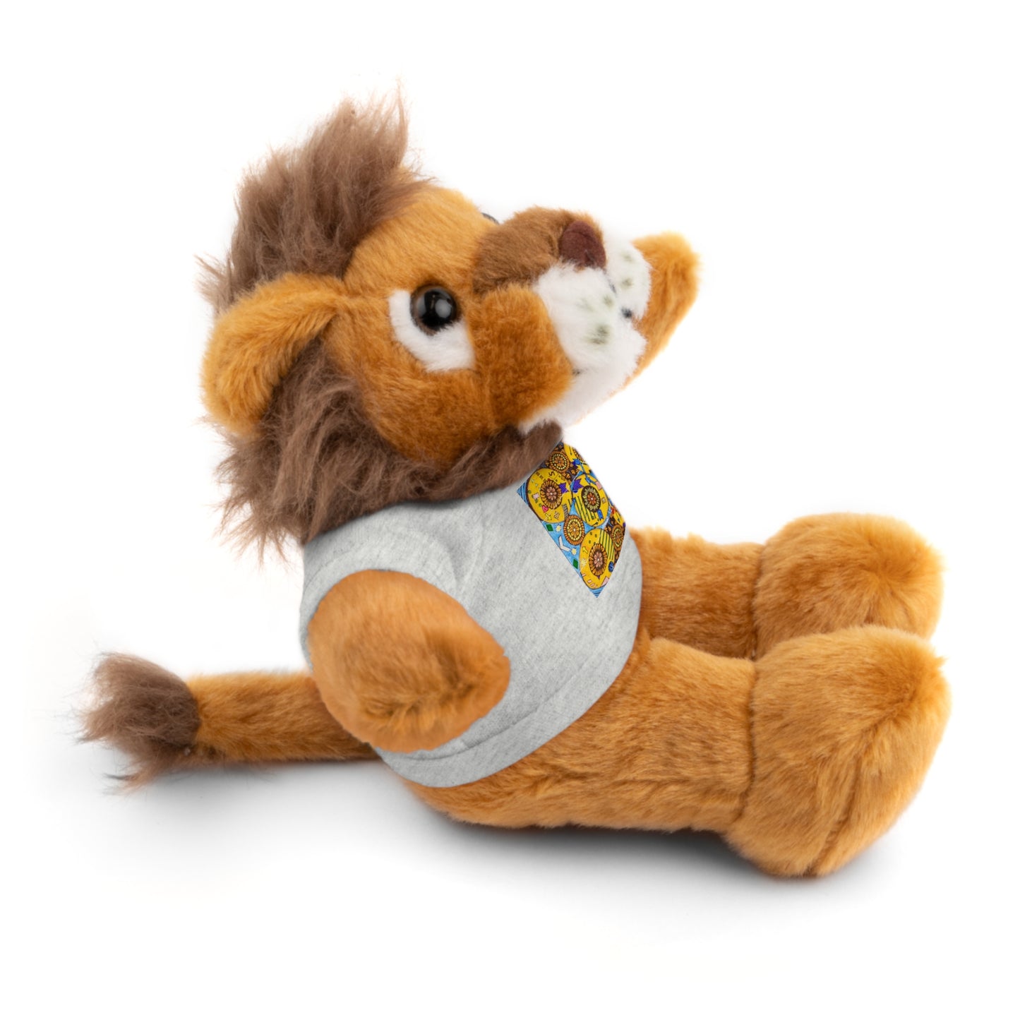 Plush Teddy Bear with Flower Doodle Tee