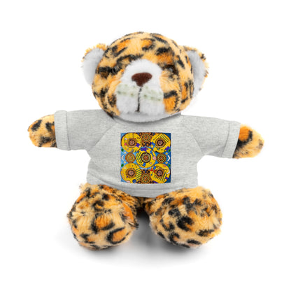 Plush Teddy Bear with Flower Doodle Tee