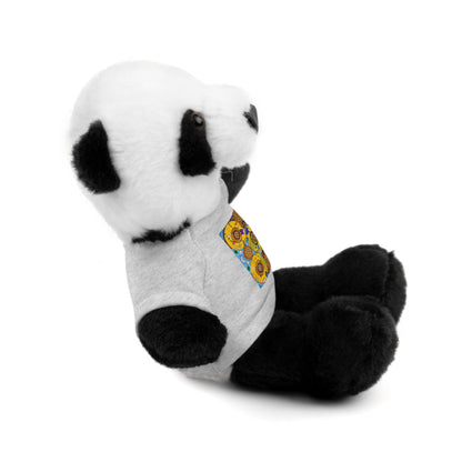Plush Teddy Bear with Flower Doodle Tee
