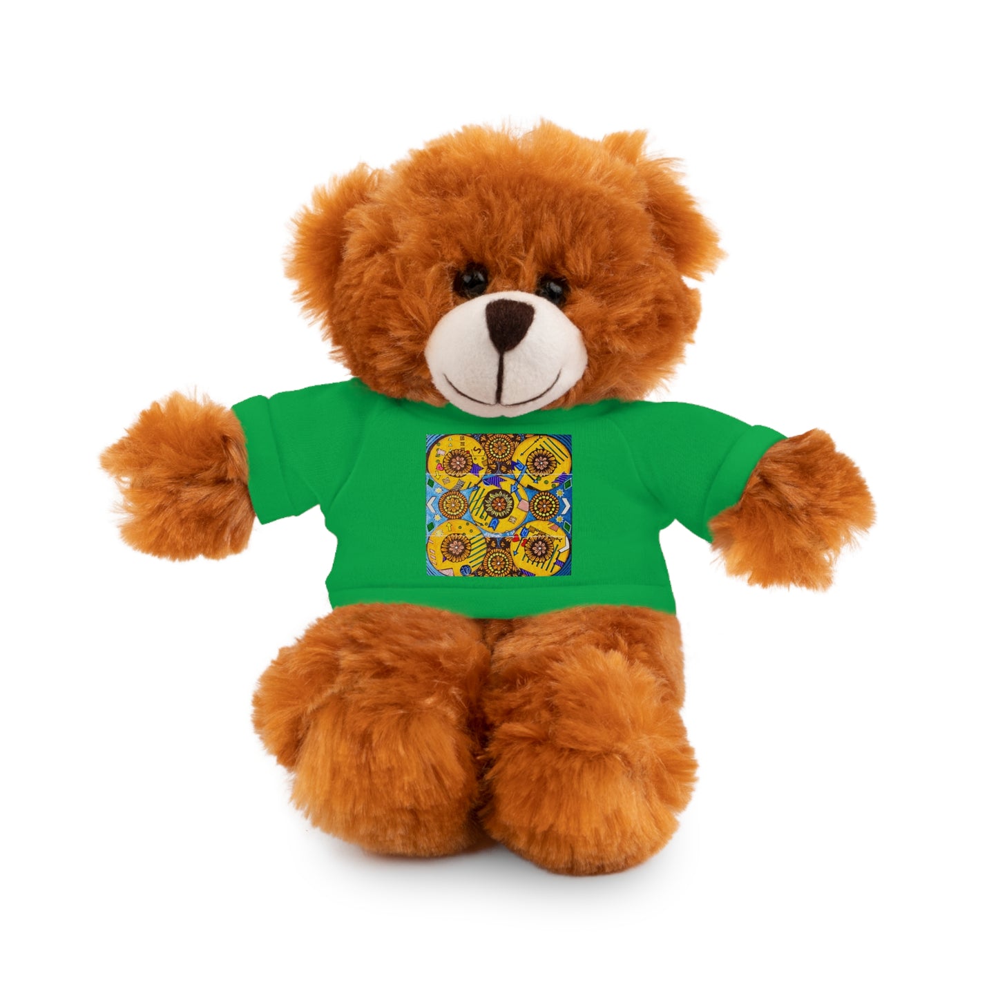Plush Teddy Bear with Flower Doodle Tee