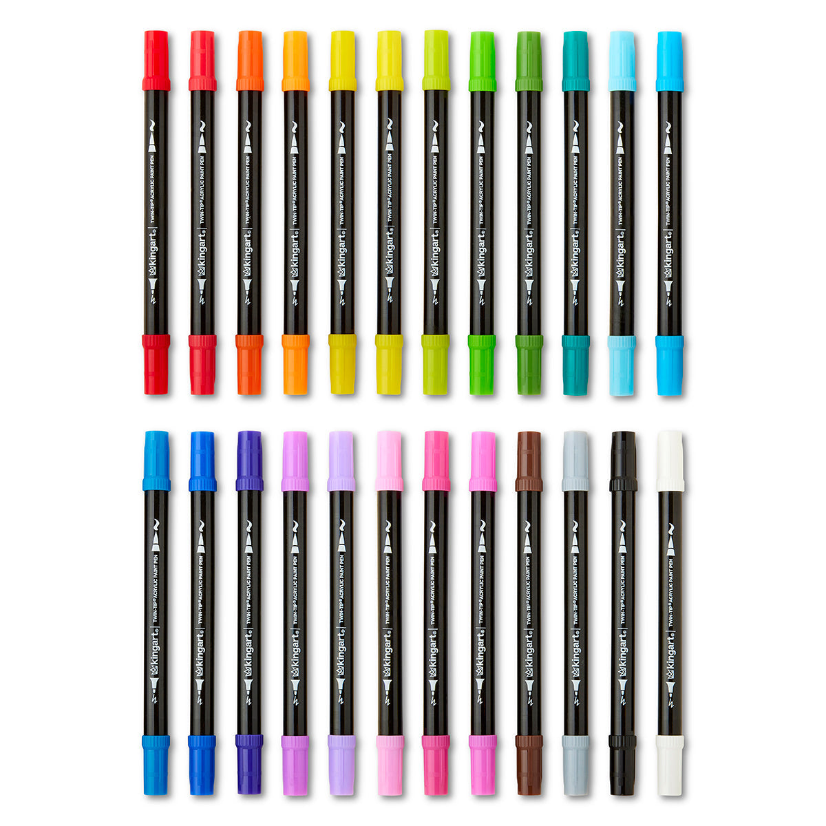 Dual Tip Acrylic Paint Pens - 24 Colors