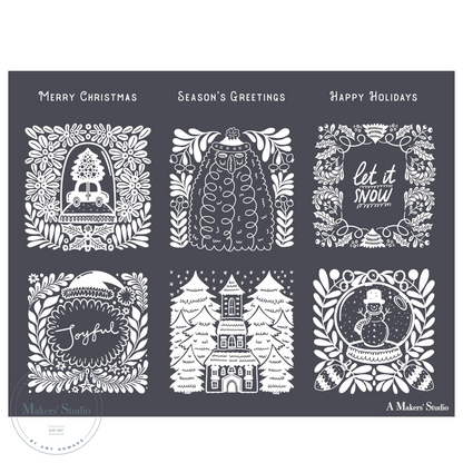 Scandinavian Christmas Tags - Mesh Stencil 8.5x11
