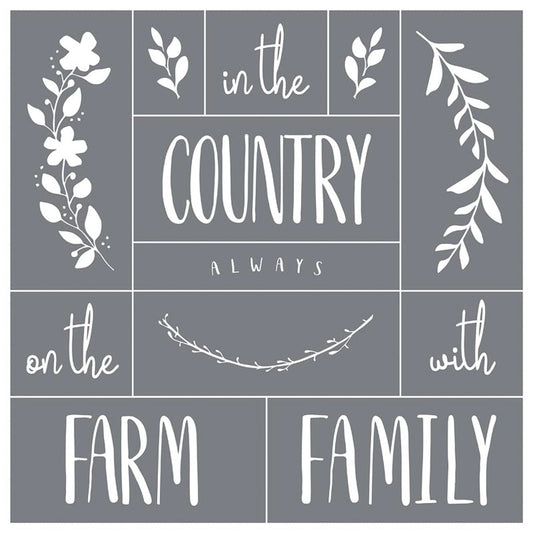 Wreath Trio Country - Mesh Stencil 12x12