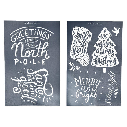 Santa Define Good - Mesh Stencil 2 pack - 5.5 x 8.5