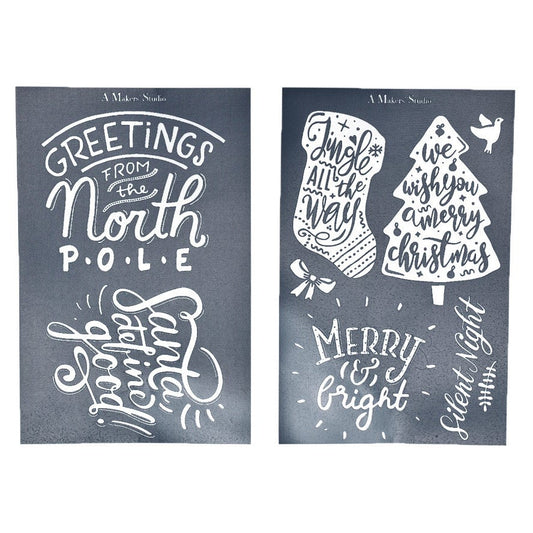Santa Define Good - Mesh Stencil 2 pack - 5.5 x 8.5