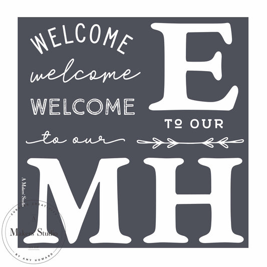 Welcome Home - Mesh Stencil 12x12