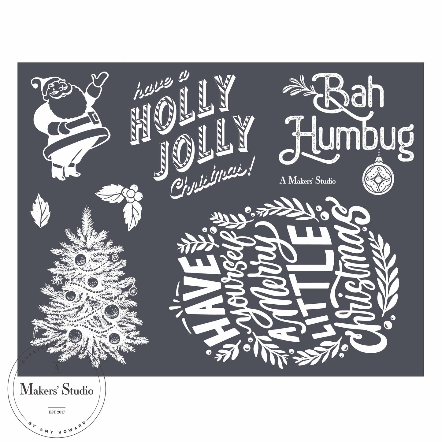 Holly Jolly - Mesh Stencil 8.5x11