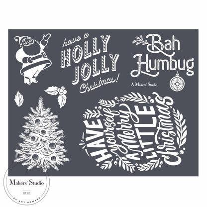 Holly Jolly - Mesh Stencil 8.5x11