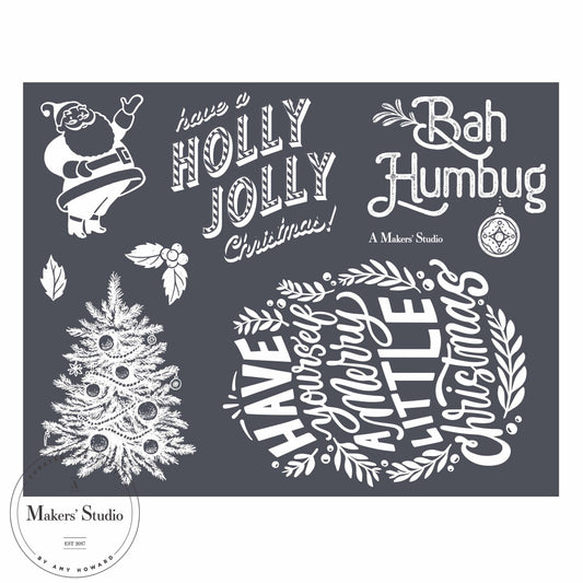 Holly Jolly - Mesh Stencil 8.5x11