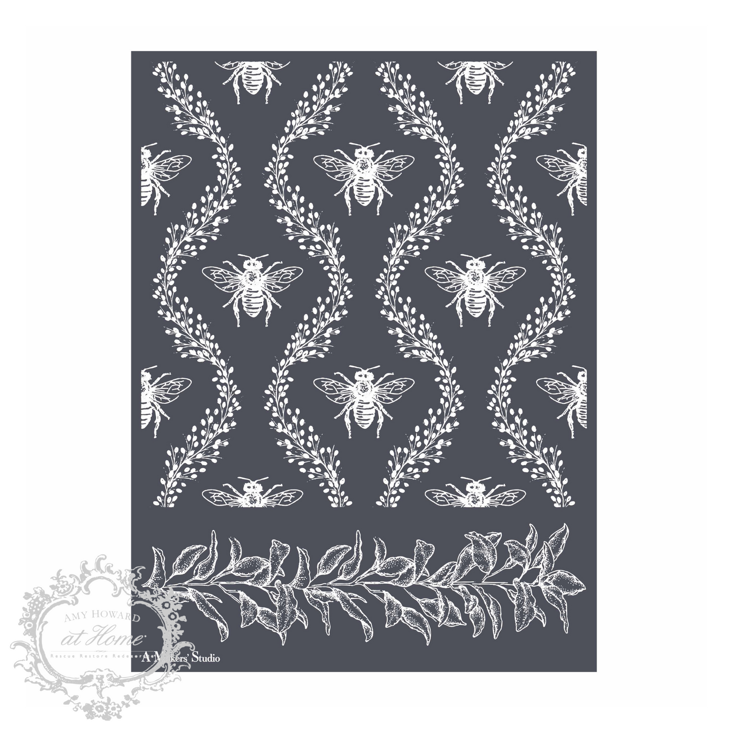 Bee and Vine - Mesh Stencil 9x12