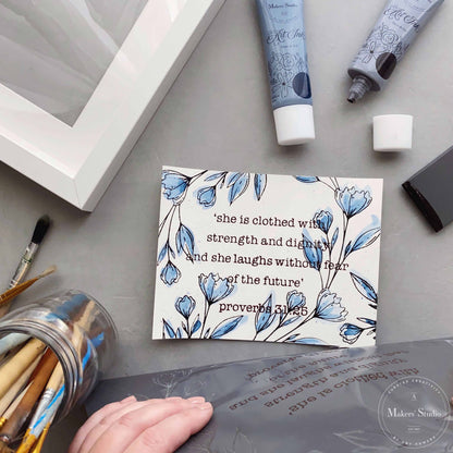 Clothed with Dignity Wreath - Mesh Stencil 12x12