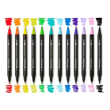 Dual Tip Acrylic Paint Pens - 24 Colors