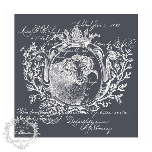 French Ram - Mesh Stencil 12x12