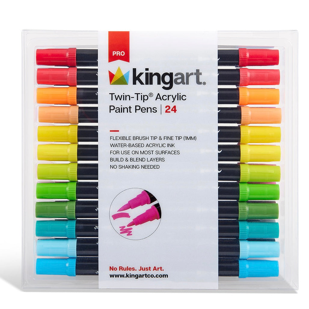 Dual Tip Acrylic Paint Pens - 24 Colors