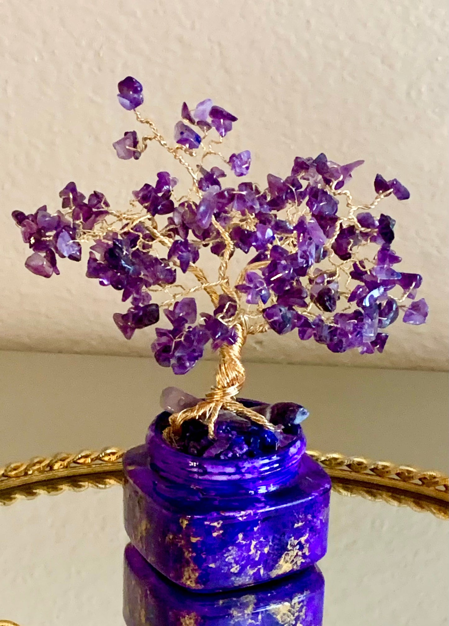 🔴SOLD🔴 Handmade Grade A+ Dark Purple Amethyst 7" Gemstone Tree Sculpture