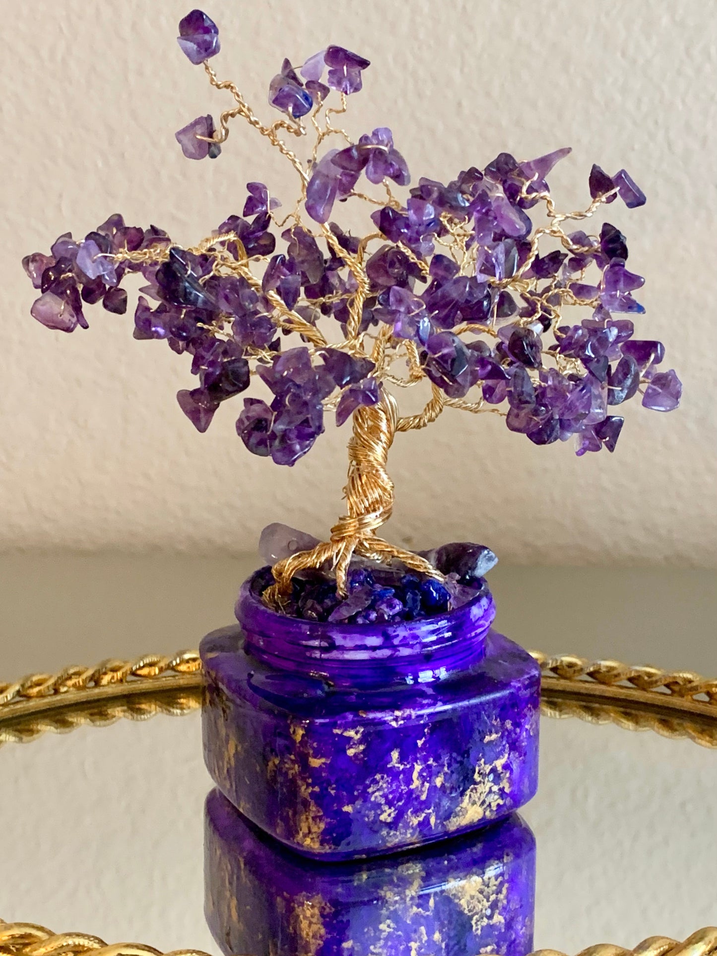 🔴SOLD🔴 Handmade Grade A+ Dark Purple Amethyst 7" Gemstone Tree Sculpture