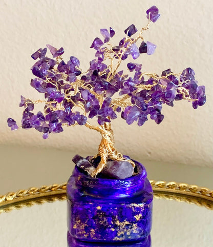 🔴SOLD🔴 Handmade Grade A+ Dark Purple Amethyst 7" Gemstone Tree Sculpture